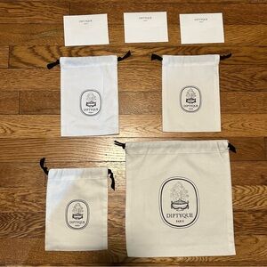 Diptyque White Drawstring Bags Set